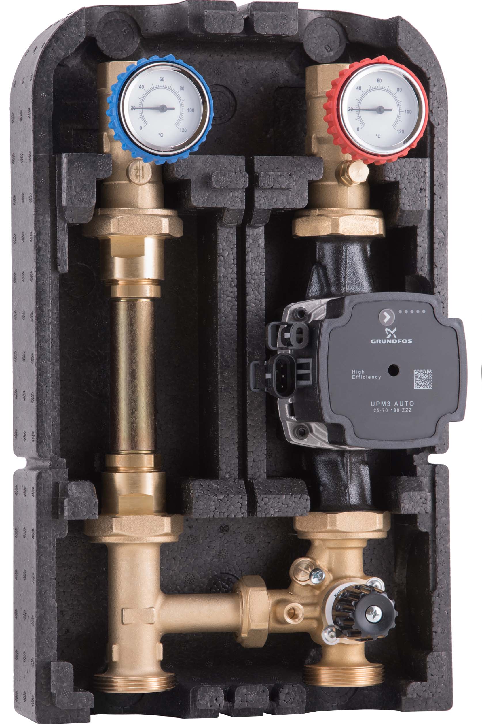 čerpadlová skupina přímá DN25, GRUNDFOS, příprava pro osazení měřičem tepla